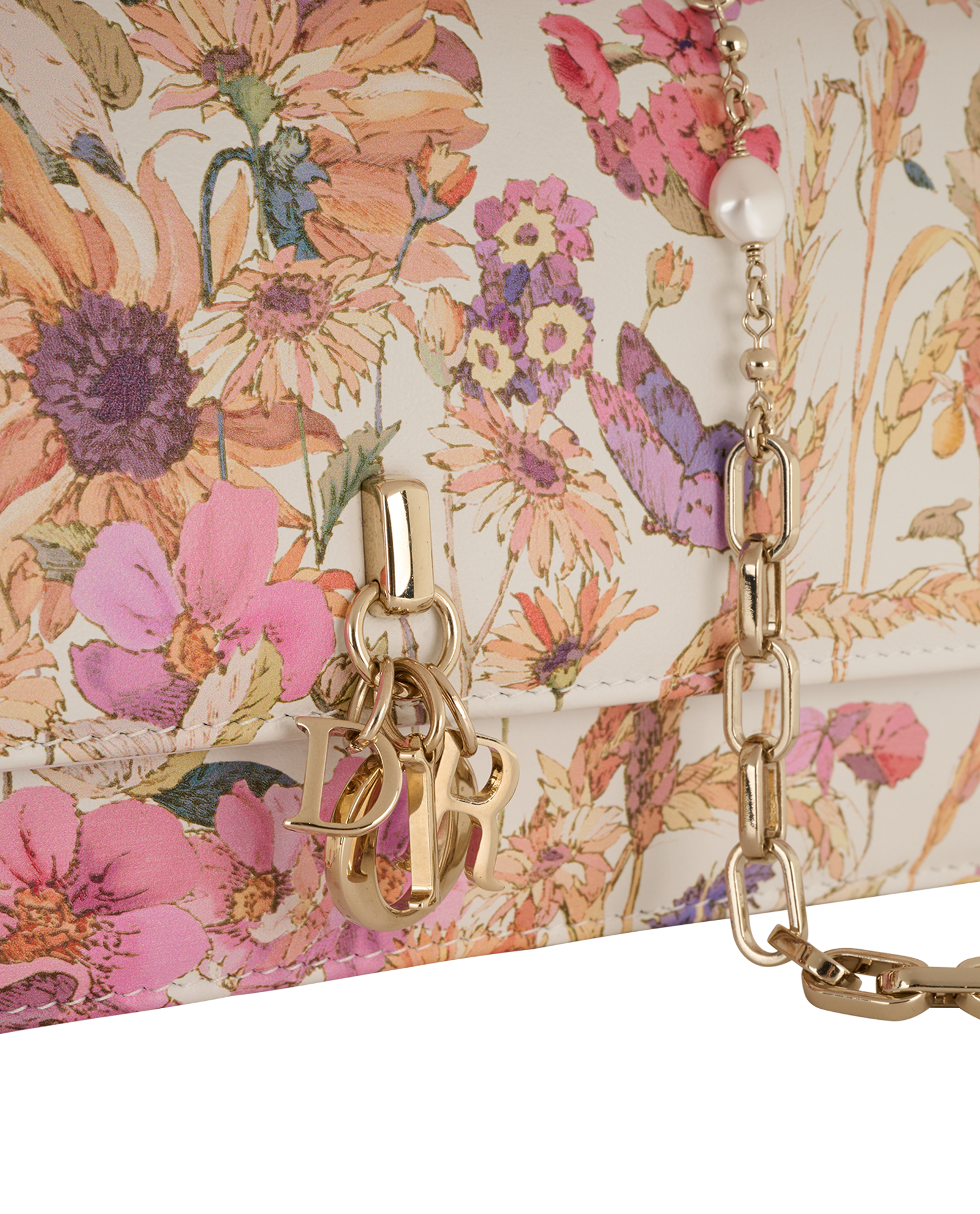 Medium Glycine Wallet On Chain, &pound;2,200, Handbags, Pink/Purple/White, Leather, Other view